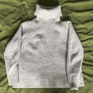 Wool Cozy Gray Turtleneck Sweater